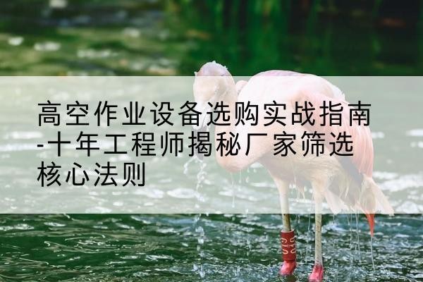 丹徒剪叉式升降机厂家-高空作业设备选购实战指南-十年工程师揭秘厂家筛选核心法则
