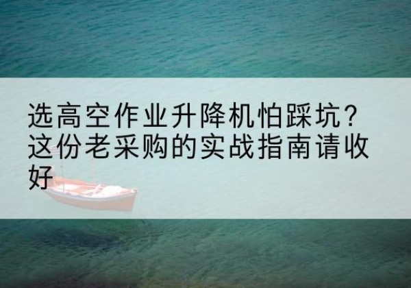 丹徒高空作业升降机厂家推荐-选高空作业升降机怕踩坑？这份老采购的实战指南请收好