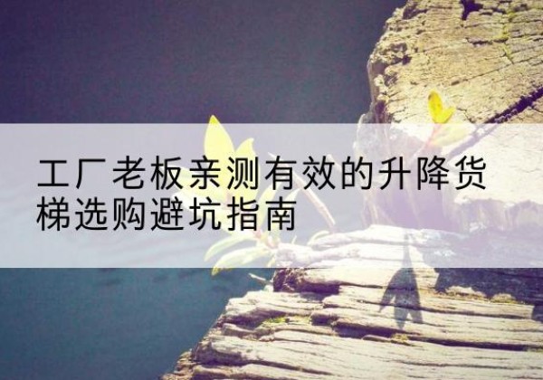 丹徒升降货梯怎么选-工厂老板亲测有效的升降货梯选购避坑指南